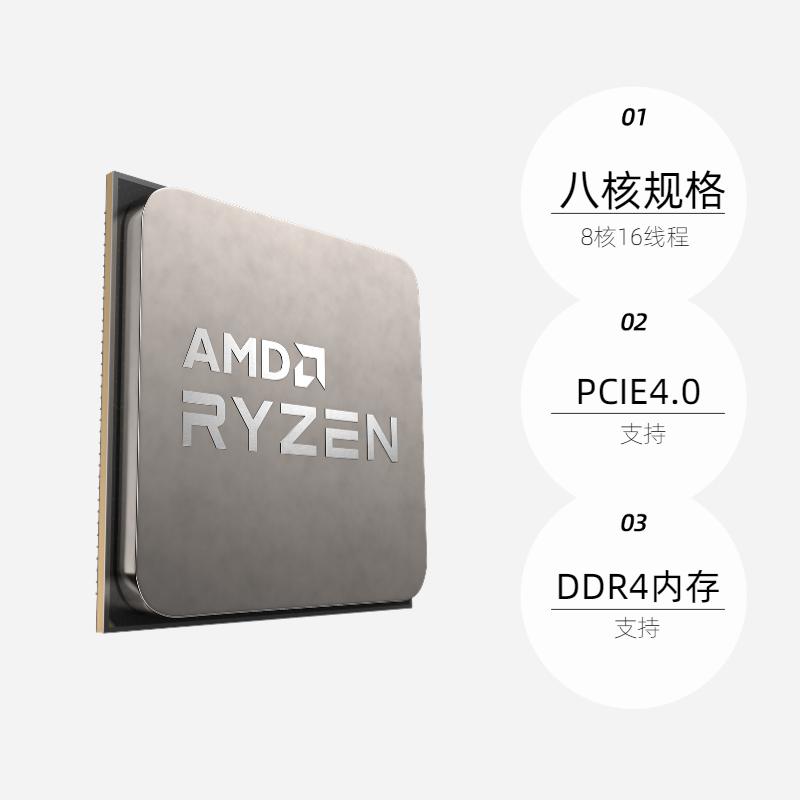 【自营】AMD锐龙R7 5700X3D全新散片台式机处理器游戏CPU - 图1