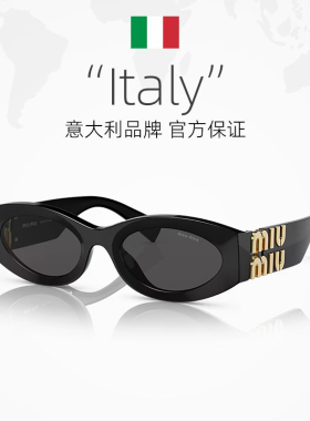 【自营】Miumiu/缪缪时尚明星同款金属黑框方形太阳眼镜OMU11WS