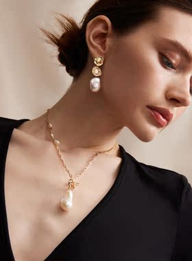 【自营】Amber Lollipop巴洛克珍珠项链女小众轻奢毛衣链高级颈链