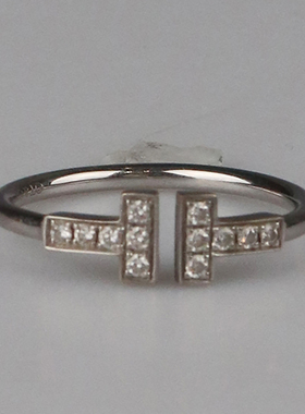 【自营】中古95新TIFFANY(蒂芙尼)T系列镶钻线圈戒指750白金56号