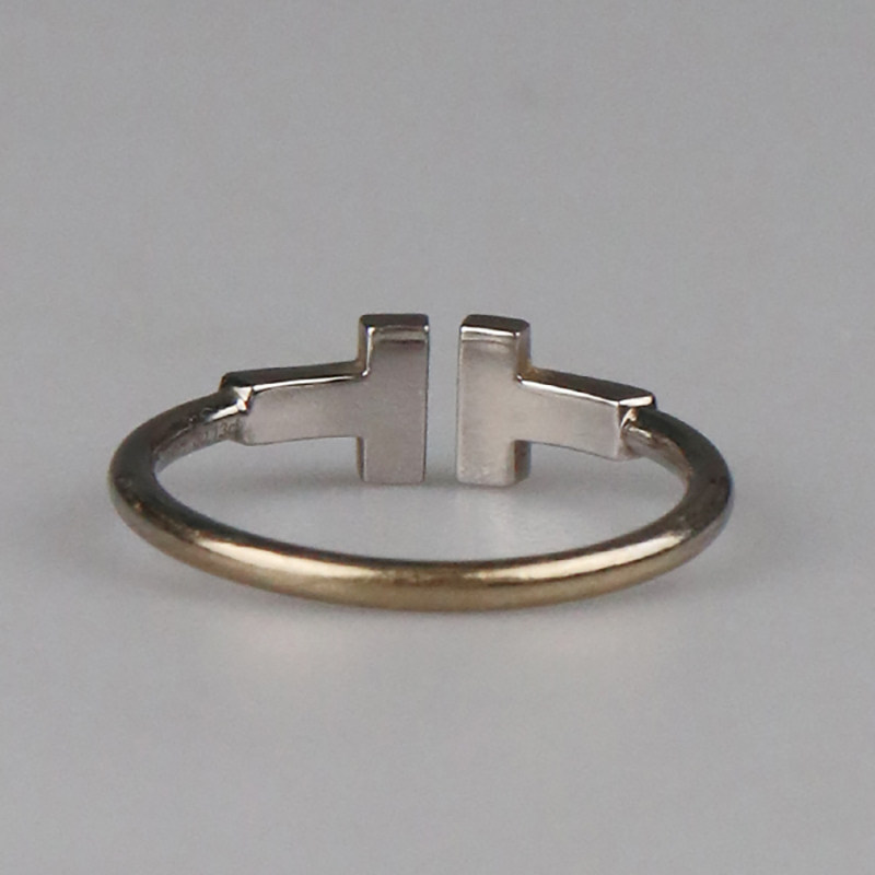 Second-hand 95 new TIFFANY (Tiffany) T series diamond coil ring 750 white gold No. 56