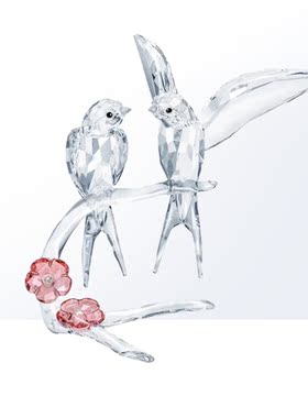 【自营】Swarovski/施华洛世奇家居摆件爱情燕子结婚生日礼物水晶
