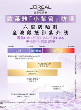 【自营】欧莱雅美颜柔紫防晒隔离露祛斑美白户外放紫外线开学军训