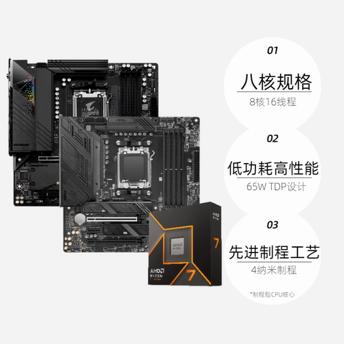 【自营】AMD锐龙R7 9700X盒装技嘉微星主板CPU套装游戏八核板U套 - 图1