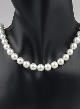 【自营】中古95新TASAKI塔思琦天鹅形扣银灰色海水珍珠串珠项链