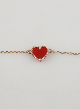 【自营】中古95新VCA梵克雅宝SWEET HEARTS手链750玫瑰金17.5cm