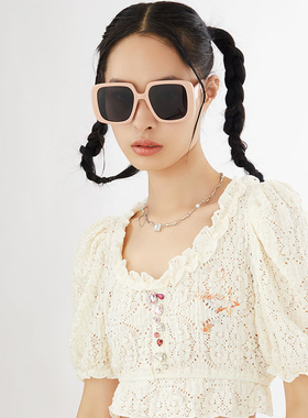 MUYKUY复古方框墨镜女款高级感