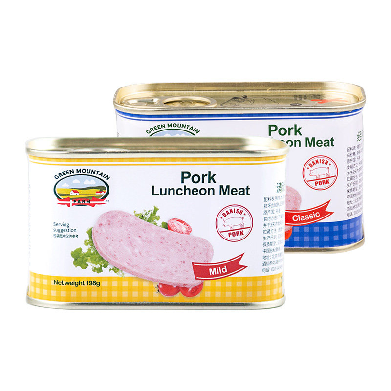 进口午餐肉猪肉罐头 清淡198g 2罐火锅即食食品肉制品