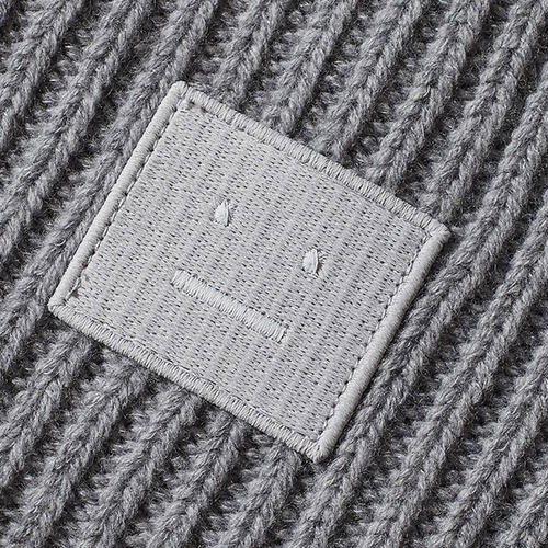 【自营】Acne Studios 羊毛新款黑色针织笑脸毛线帽针织帽配饰 - 图2