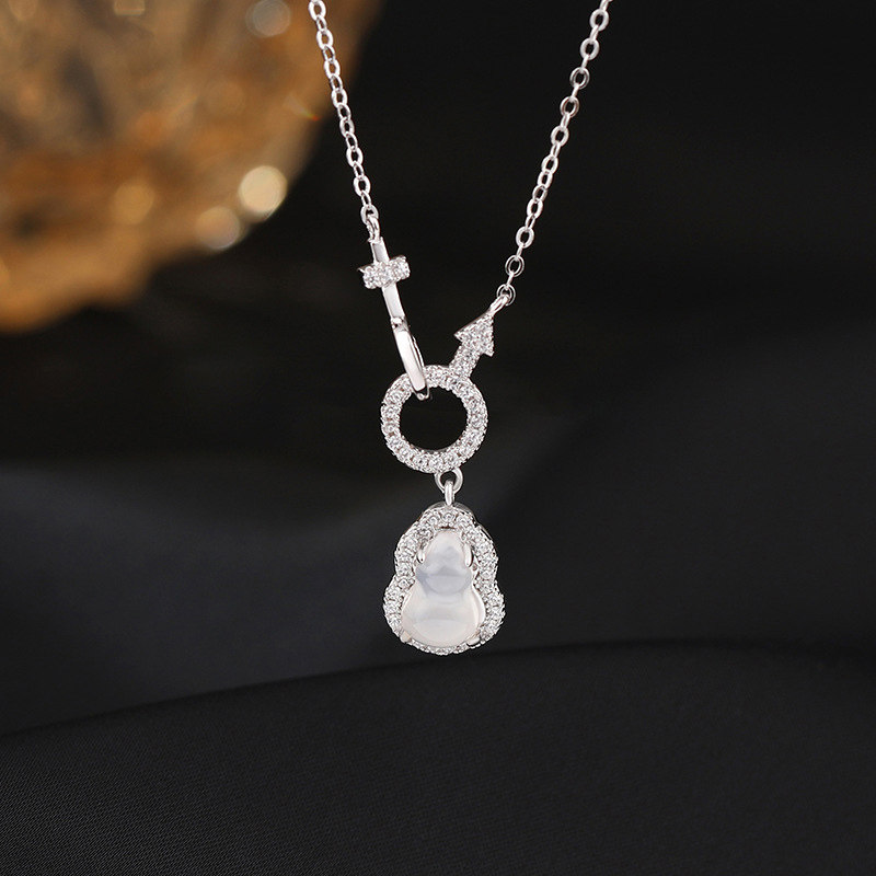 【自营】daisy beauty新中式葫芦玉髓项链女纯银锁骨链女银饰吊坠,淘宝优惠券,粉丝福利购,淘宝优惠卷