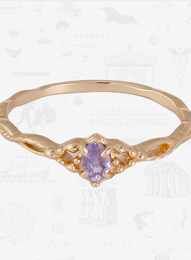 【自营】VITARING戒指女925银天然坦桑石指环小众设计简约手饰