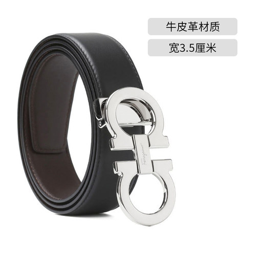 【自营】Ferragamo菲拉格慕皮带牛皮革银扣男士腰带圣诞节送男友 - 图3