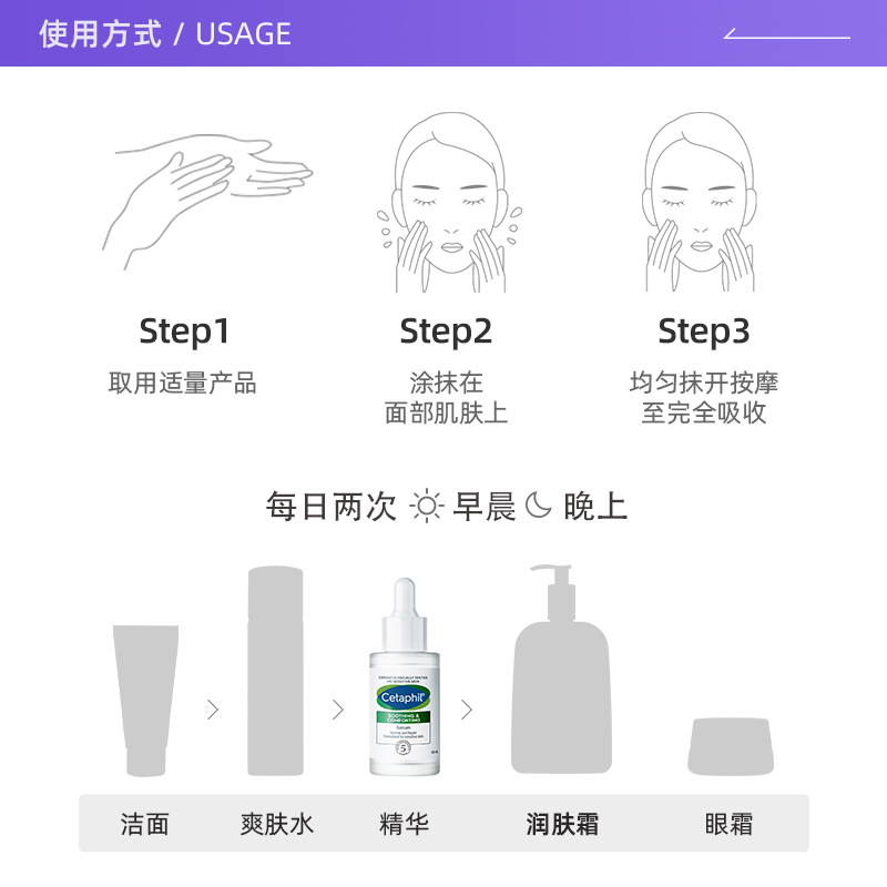 【自营】Cetaphil/丝塔芙舒缓修护自修精华30ml保湿舒缓敏感肌 - 图2