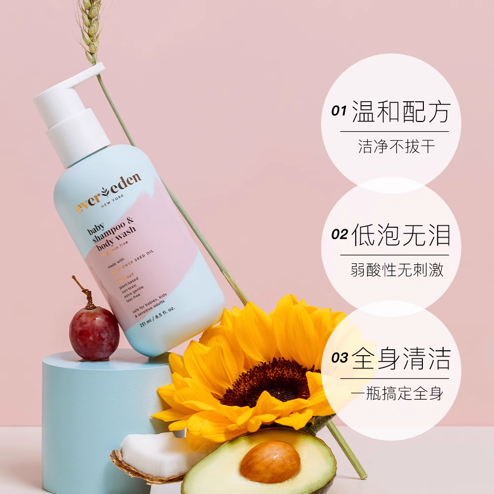 【自营】Evereden婴儿洗沐二合一宝宝沐浴露洗发水无泪低泡 30ml,淘宝优惠券,粉丝福利购,淘宝优惠卷