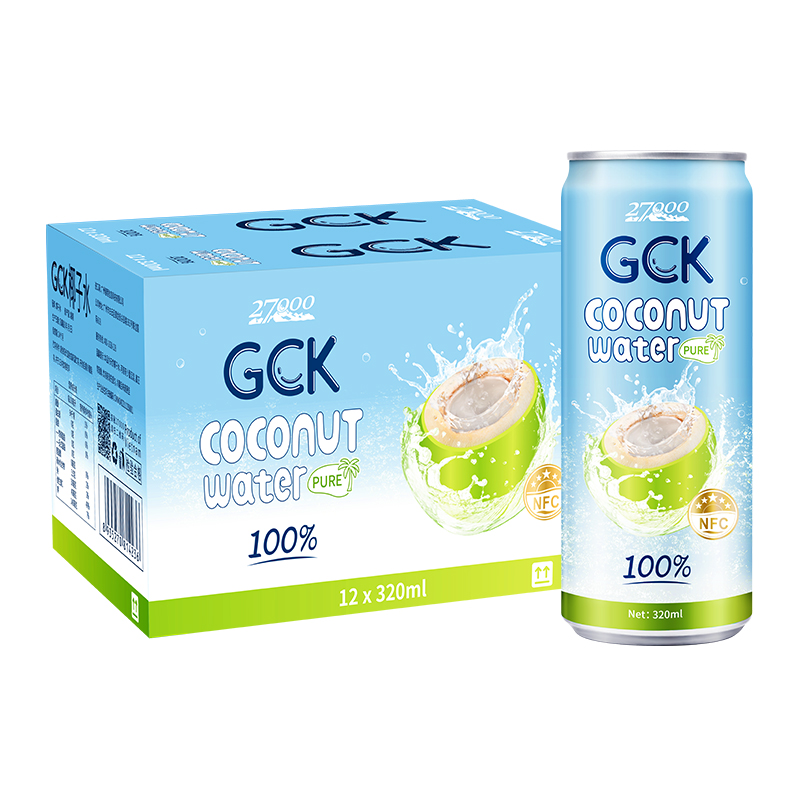 【自营】27000 GCK原装进口100%椰子水 NFC电解质饮料 320ml*12罐 - 图3