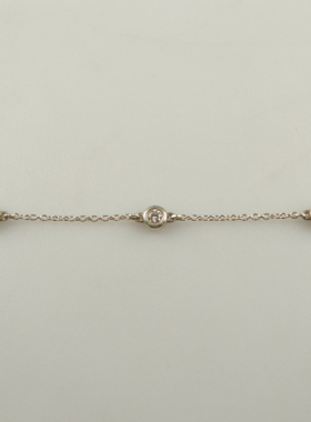 【自营】中古95新TIFFANY(蒂芙尼)BY THE YARD镶嵌5颗钻石手链