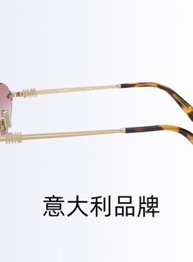 【自营】Miumiu缪缪墨镜女SMU A54复古椭圆金属小框书呆子太阳镜