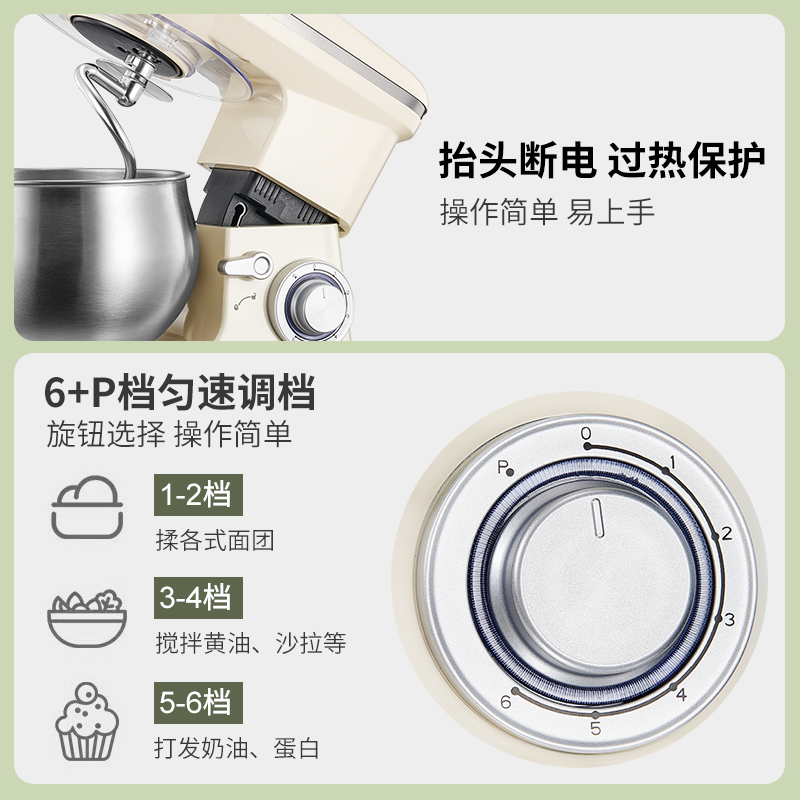 【自营】德国和面机厨师机揉面小型家用全自动搅面一体商用发面机 - 图0