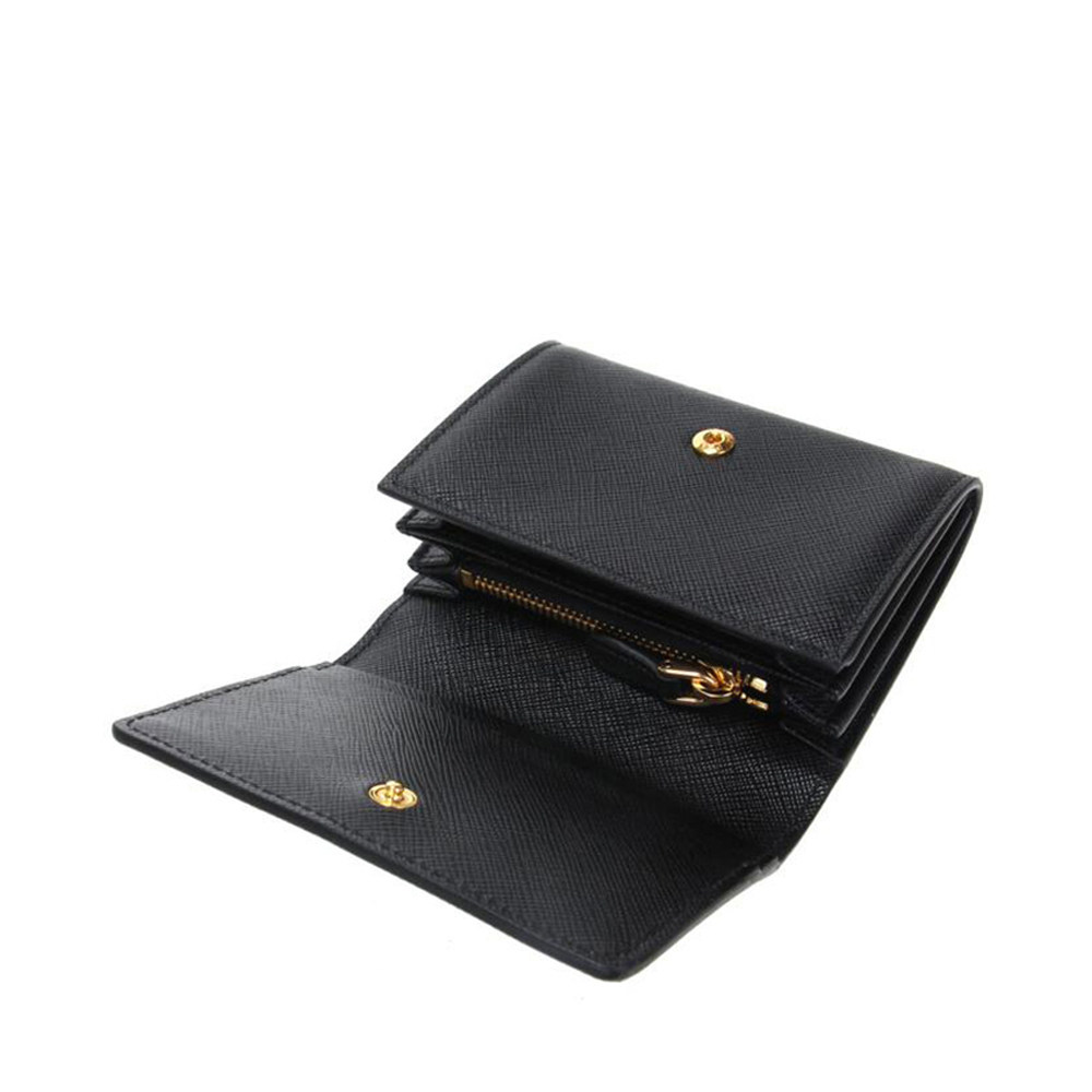 【直营】prada牛皮翻盖女士零钱包 天猫国际时尚直营钱包