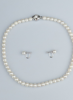 【自营】中古95新TASAKI(塔思琦)海水珍珠项链耳夹43cm项链