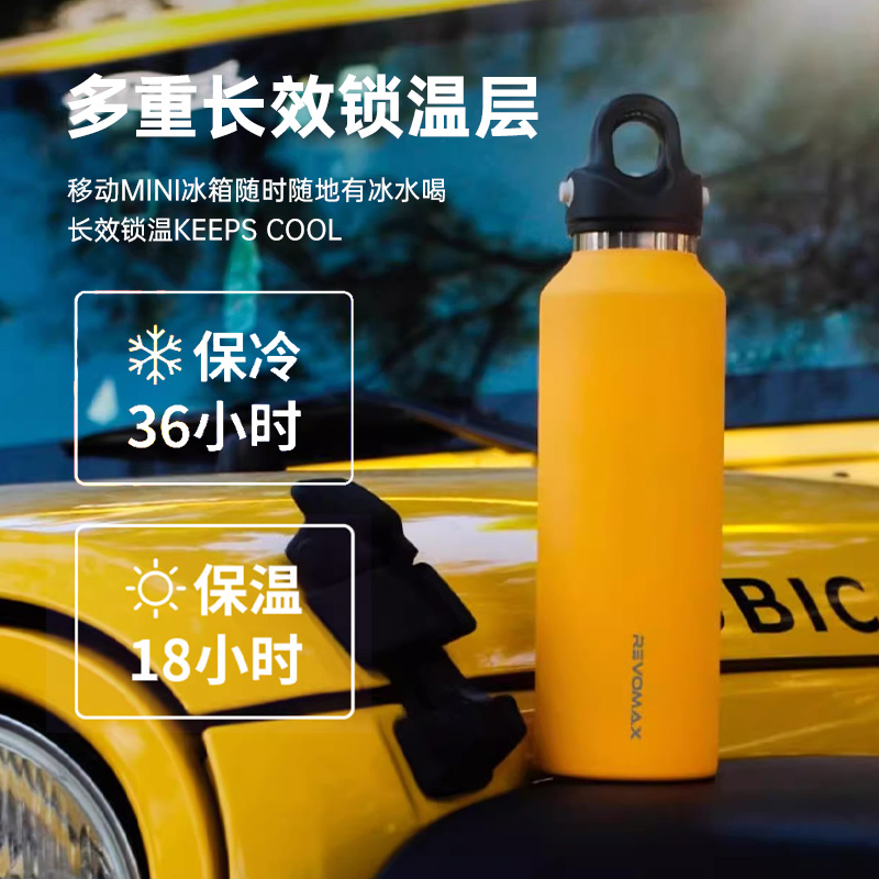 【自营】RevoMax锐虎保冷保温杯男女不锈钢无螺纹大容量双盖水杯 - 图0