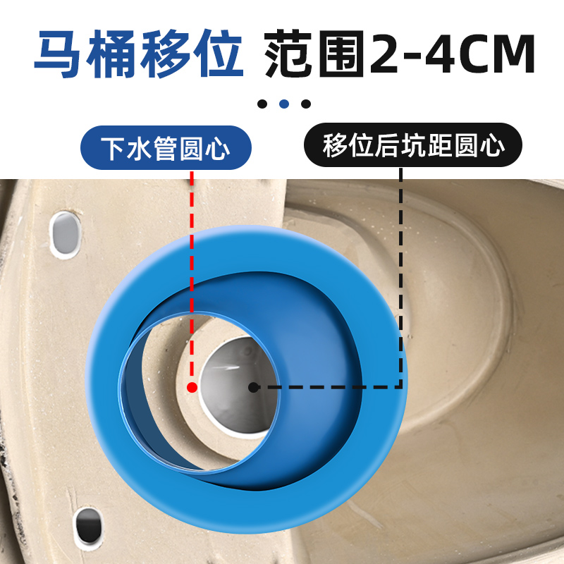 移位法兰马桶密封防臭坐便器1-4公分不挖地移位器法兰圈通用配件 - 图2