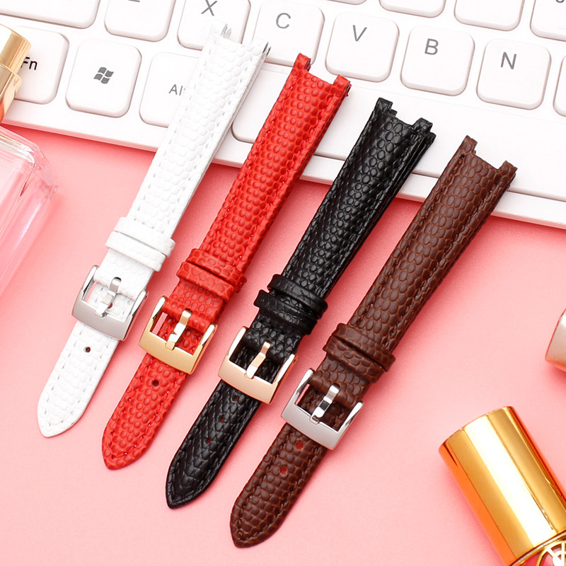 适配卡西欧凹口蜥蜴纹女士14mm表带 瑞途手表配件