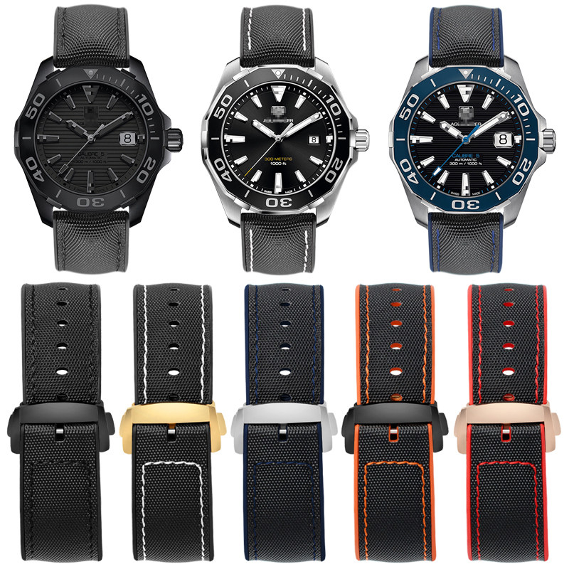 tag泰格豪雅竞潜卡莱拉摩纳哥表带 瑞途手表配件