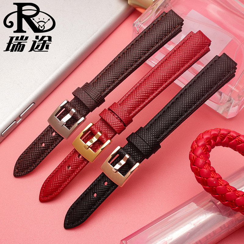 适配卡西欧真皮系列凸口女士手表带 瑞途手表配件