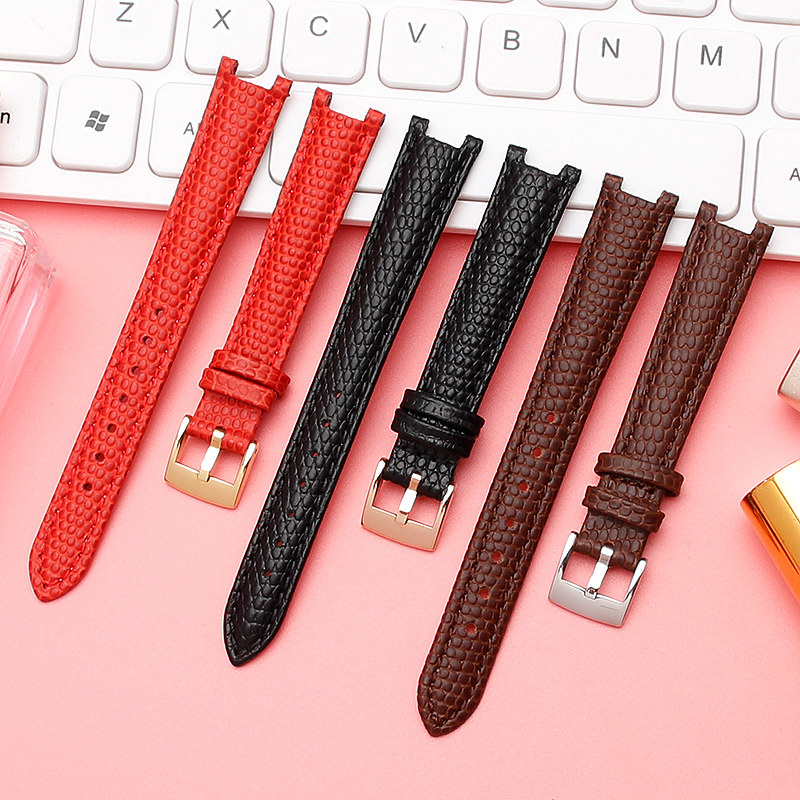 适配卡西欧凹口蜥蜴纹女士14mm表带 瑞途手表配件