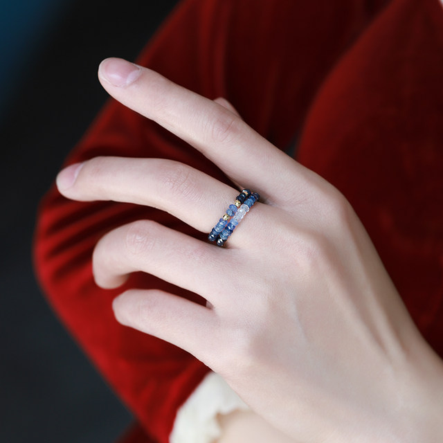 Ruohua Jewelry 18K gold sapphire ring gift