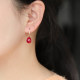 Ruohua ruby earrings 18k gold inlaid with zirconium