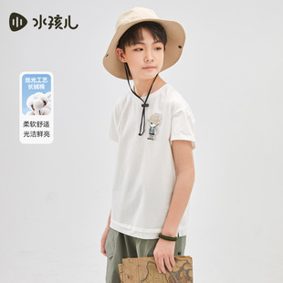 水孩儿童装T恤夏新款大童小熊短袖上衣