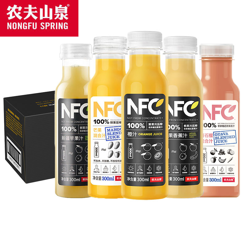 农夫山泉100%NFC果汁橙汁苹果香蕉汁纯果蔬汁轻断食饮料300ml整箱 - 图3