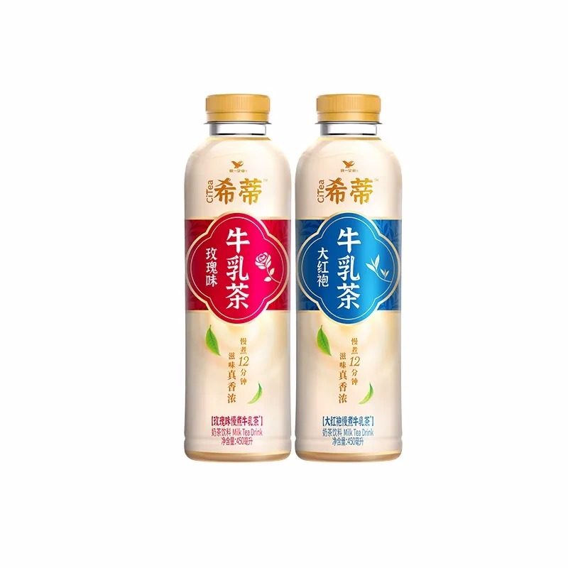 统一希蒂大红袍牛乳茶450ml*5瓶装玫瑰味慢煮牛乳茶奶茶饮品饮料_虎窝淘