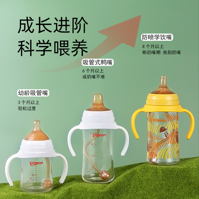 适配贝亲吸管配件鸭嘴奶嘴一体式重力球三代宽口奶瓶把手柄学饮杯,淘宝优惠券,粉丝福利购,淘宝优惠卷