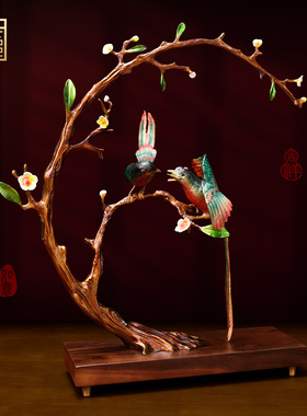 全铜喜上眉梢客厅玄关软装摆件