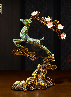 珐琅彩福鹿家居客厅礼物创意摆件