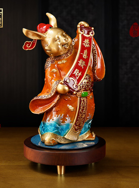 黎采黄铜祝福玄关装饰摆件