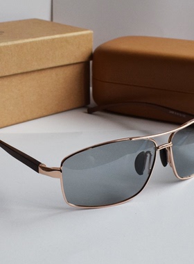 变色镜片经典方形弹性眼镜腿