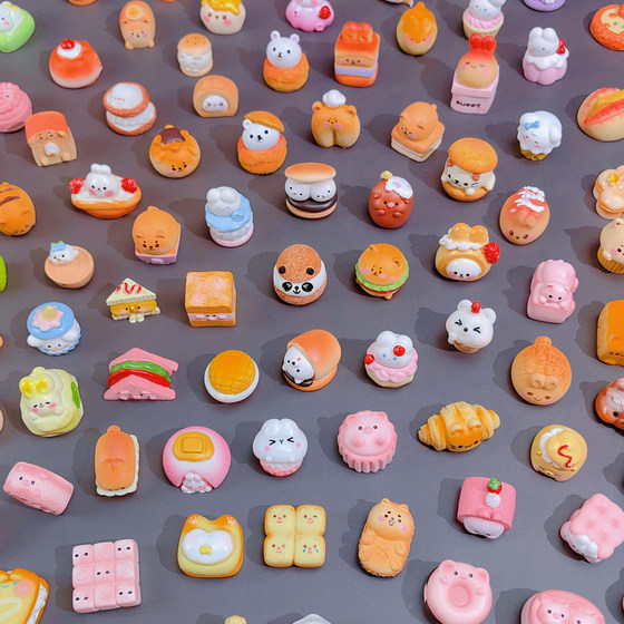 Blind bag creative simulation animal bread dessert series mini cat puppy rabbit hamburger cake model ornaments