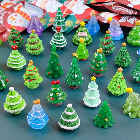 Creative Christmas tree blind bag micro landscape Christmas ornaments resin crafts cute home decoration holiday gifts