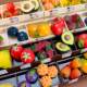 Mini supermarket fruit stall miniature doll house model ornaments simulation cherry tomatoes durian orange non-children's toys
