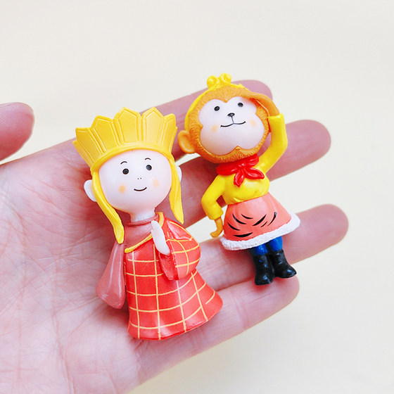 Creative Journey to the West Tang Monk Sun Wukong Zhu Bajie Sha Monk Master and Disciple Four Doll Model Micro Landscape Desktop Ornament