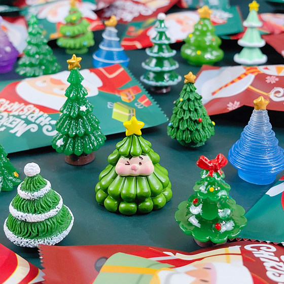 Creative Christmas tree blind bag micro landscape Christmas ornaments resin crafts cute home decoration holiday gifts