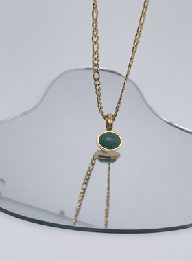 天然东陵玉简约百搭项链复古颈链
