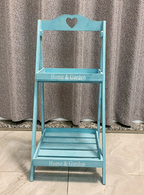 多层折叠实木花架几阶梯落地式美式多层置物架子阳台花盆花台摆件