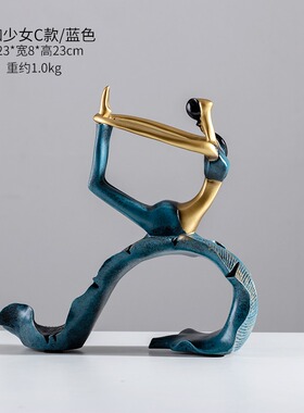 健身运动瑜伽培训摆件 创意人物造型工艺品 客厅酒柜装饰开业礼品