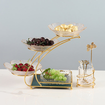 Fruit Pan Light Lavish Living Room Tea Table Tray Candy Tray Dry Fruit Pan Snack Putting Pan Dessert Table Display Shelf