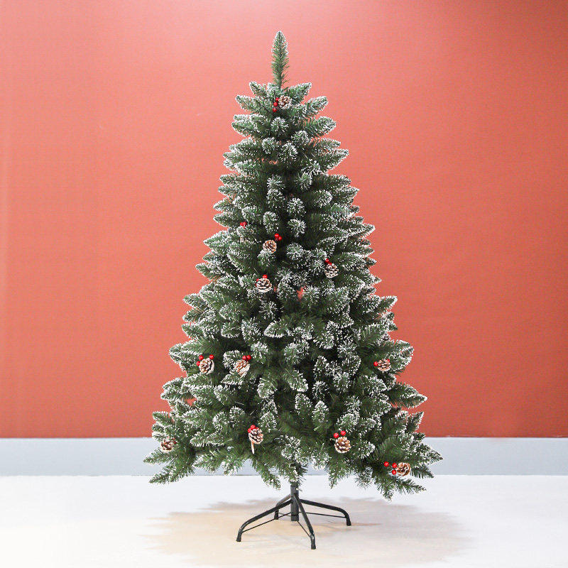 植绒白色圣诞树家用松针雪花圣诞树套餐1.5米1.8米大型圣诞树摆件